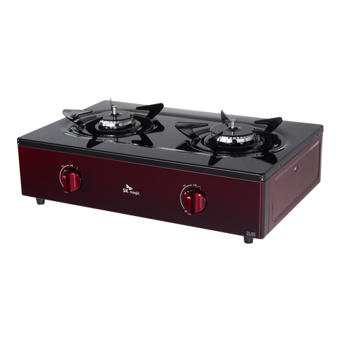 방문설치 나비엔매직 스탠드식 일반 가스레인지 퍼플와인 GRF1002NDWR LNG