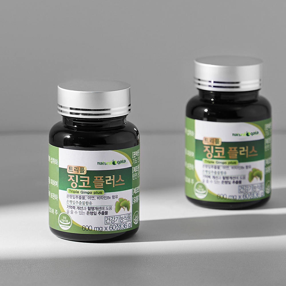 은행잎추출물 트리플 징코플러스 혈액순환 60정, 5개 - 상세 이미지 2