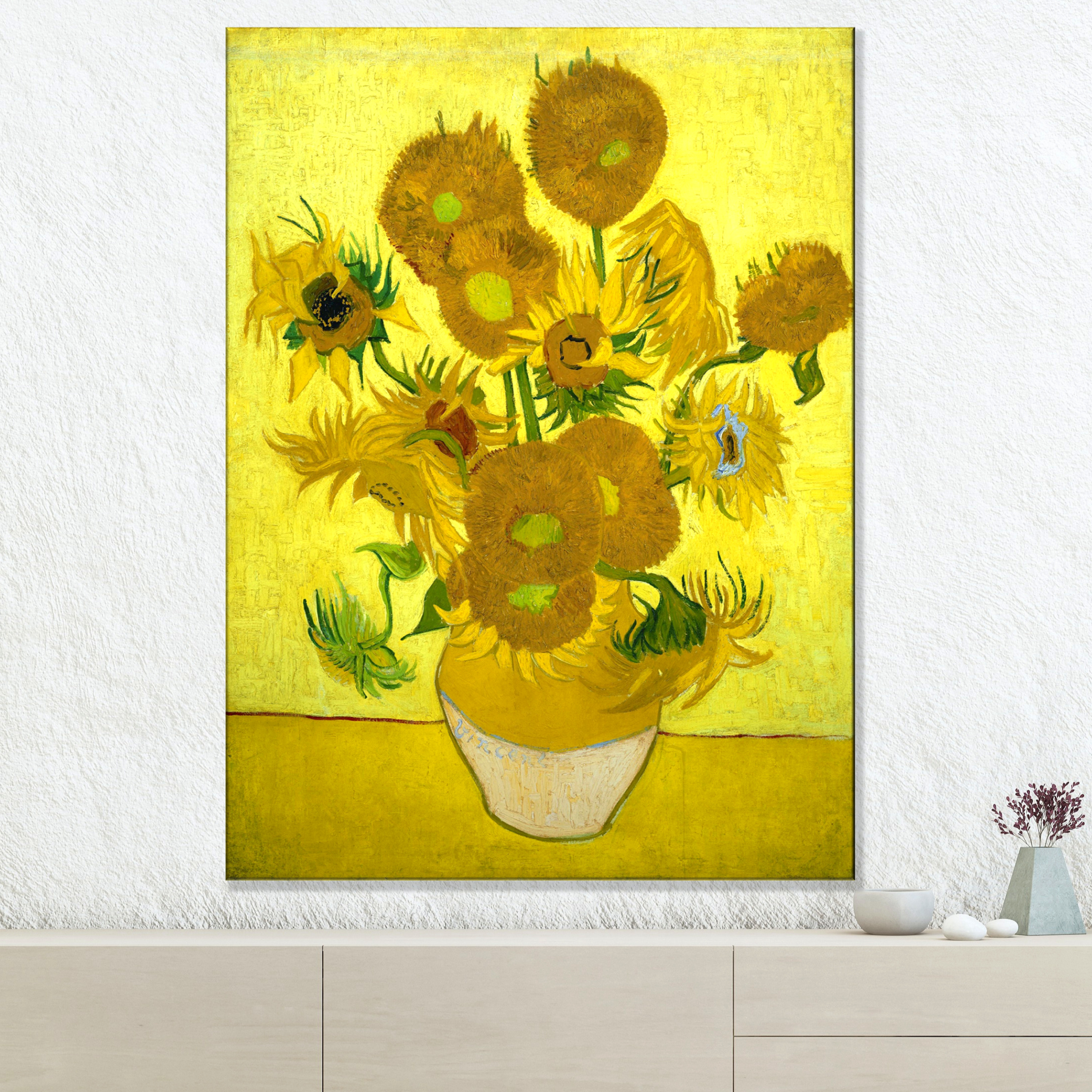 반고흐 해바라기 70x100cm 그림 액자 명화 인테리어 거실벽면 사무실 개업선물 캔버스 - 상세 이미지 2