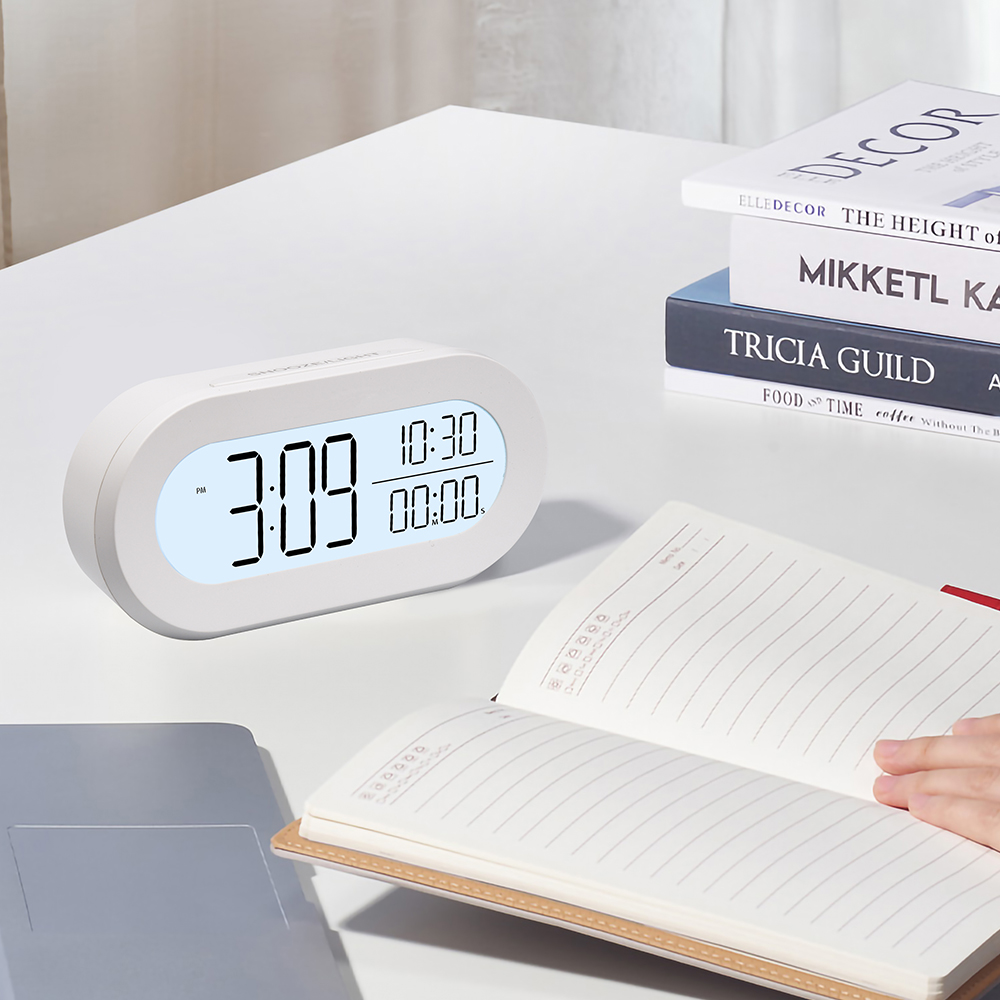 디알고 무소음 LED 탁상 인테리어 알람시계 AL24LED 화이트 - 상세 이미지 2