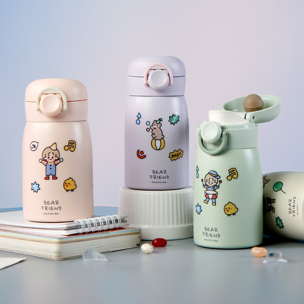 어린이 보온병 원터치 어린이집 물병 물통 유치원 초등학생 보온 보냉 텀블러 뮤티드 350ml