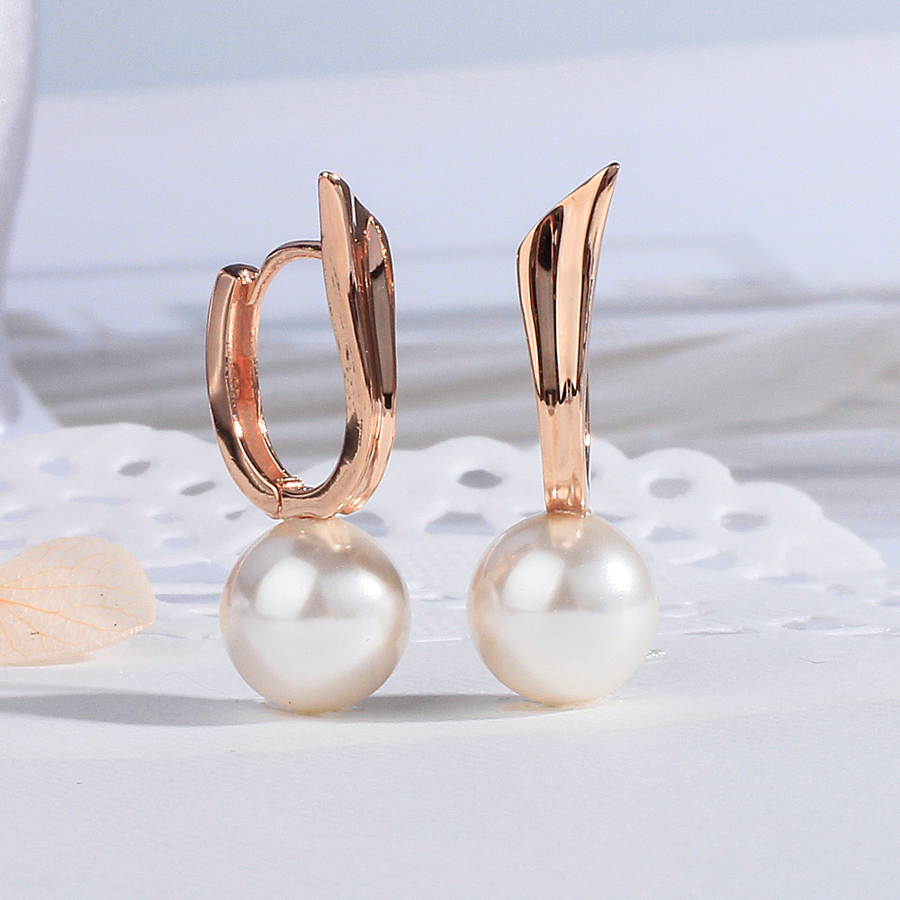 18K 귀걸이 원터치 진주 8미리 럭셔리 고급 여자 친구 선물 선아 - 상세 이미지 2