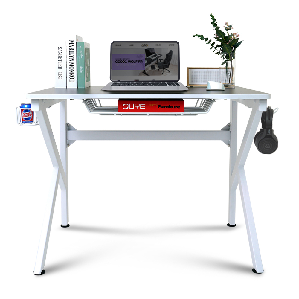 1인용 게이밍 컴퓨터 책상 GD001 800 화이트 (800x600)