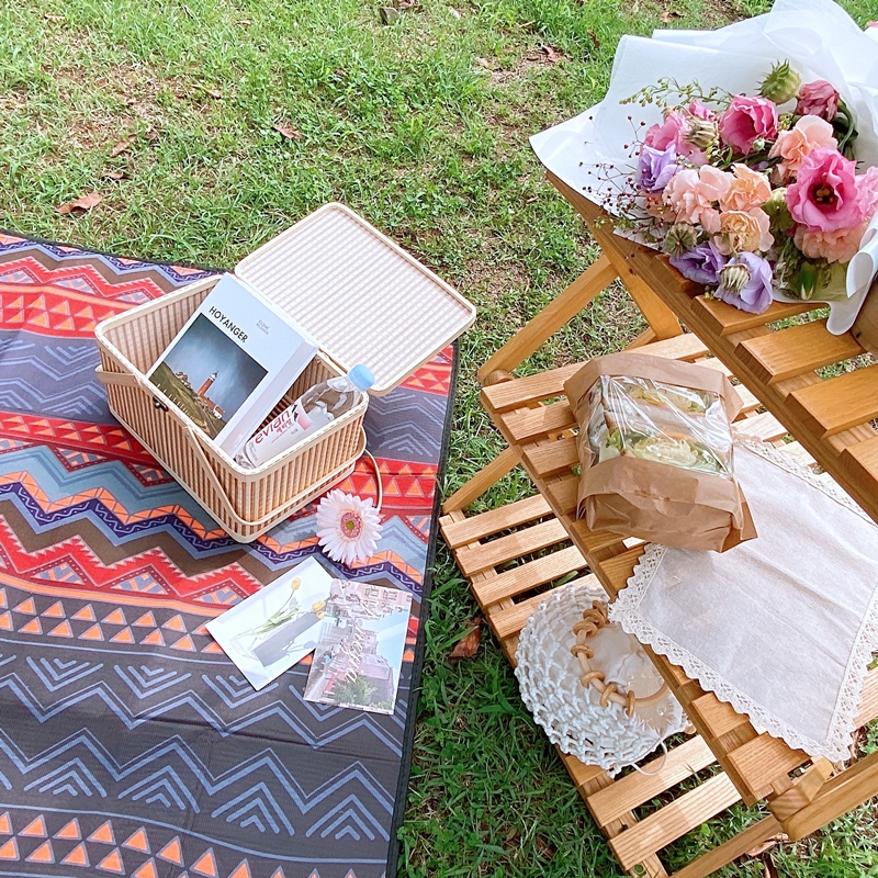 감성 방수 피크닉 매트 돗자리 에스닉 레드 소 - 상세 이미지 3