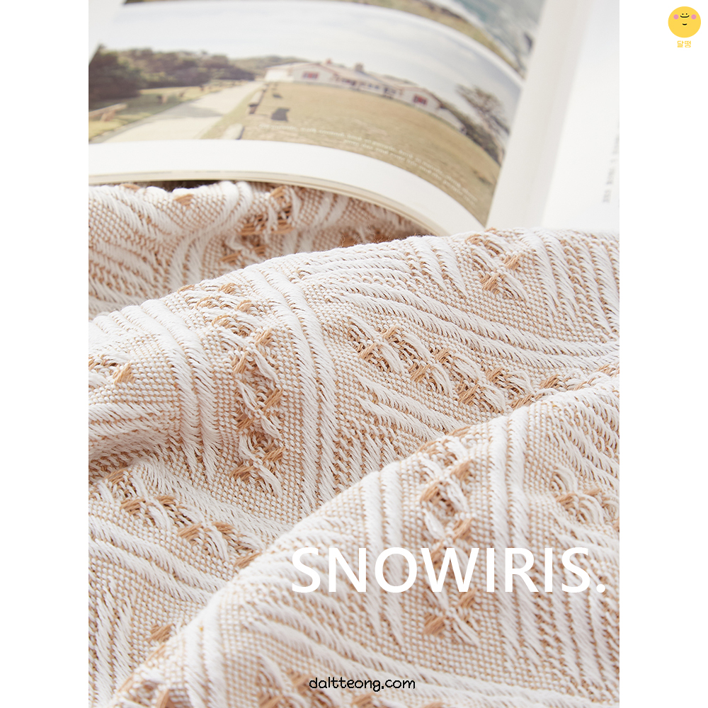 달떵 베이지 자카드 쇼파 커버 천커버링 덮개 매트 블랭킷 스툴 감성 패브릭 180x180