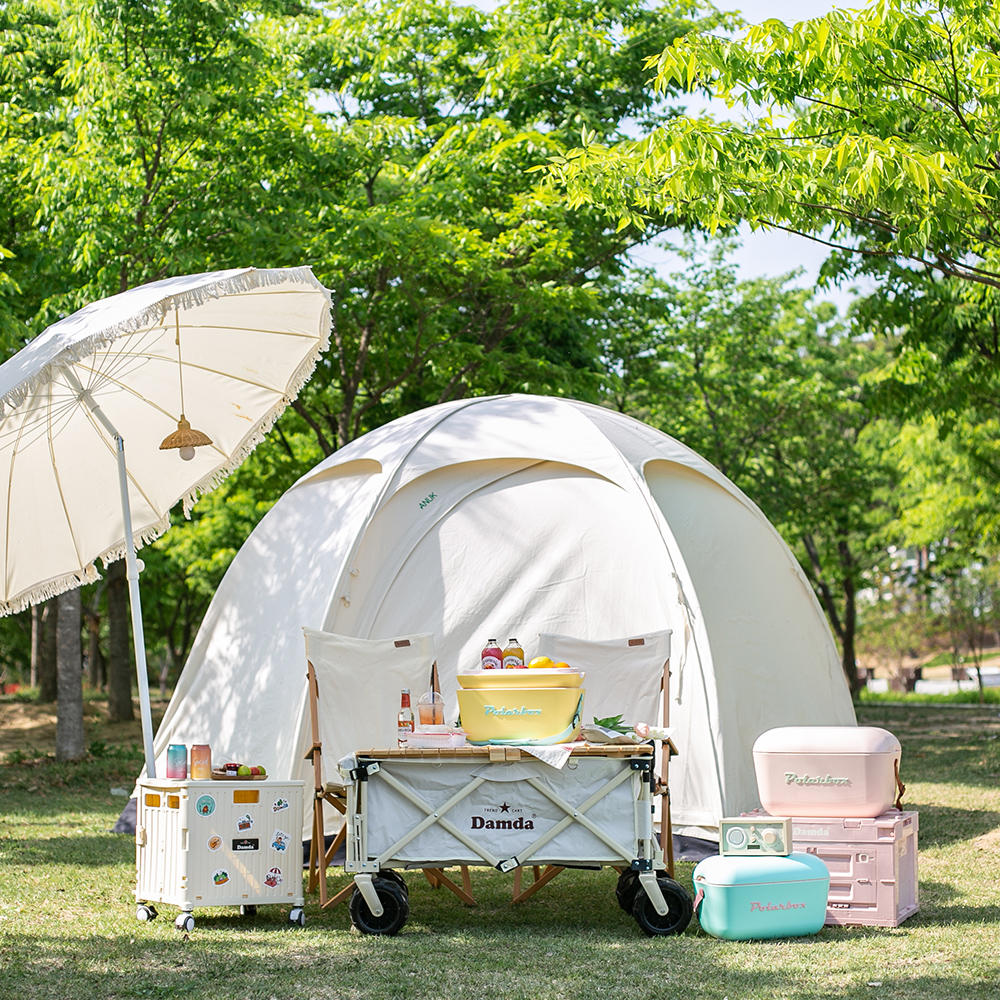 담다 접이식캠핑웨건 대형 아웃도어 캐리어 수레 상판 테이블 광폭 뒷문개방