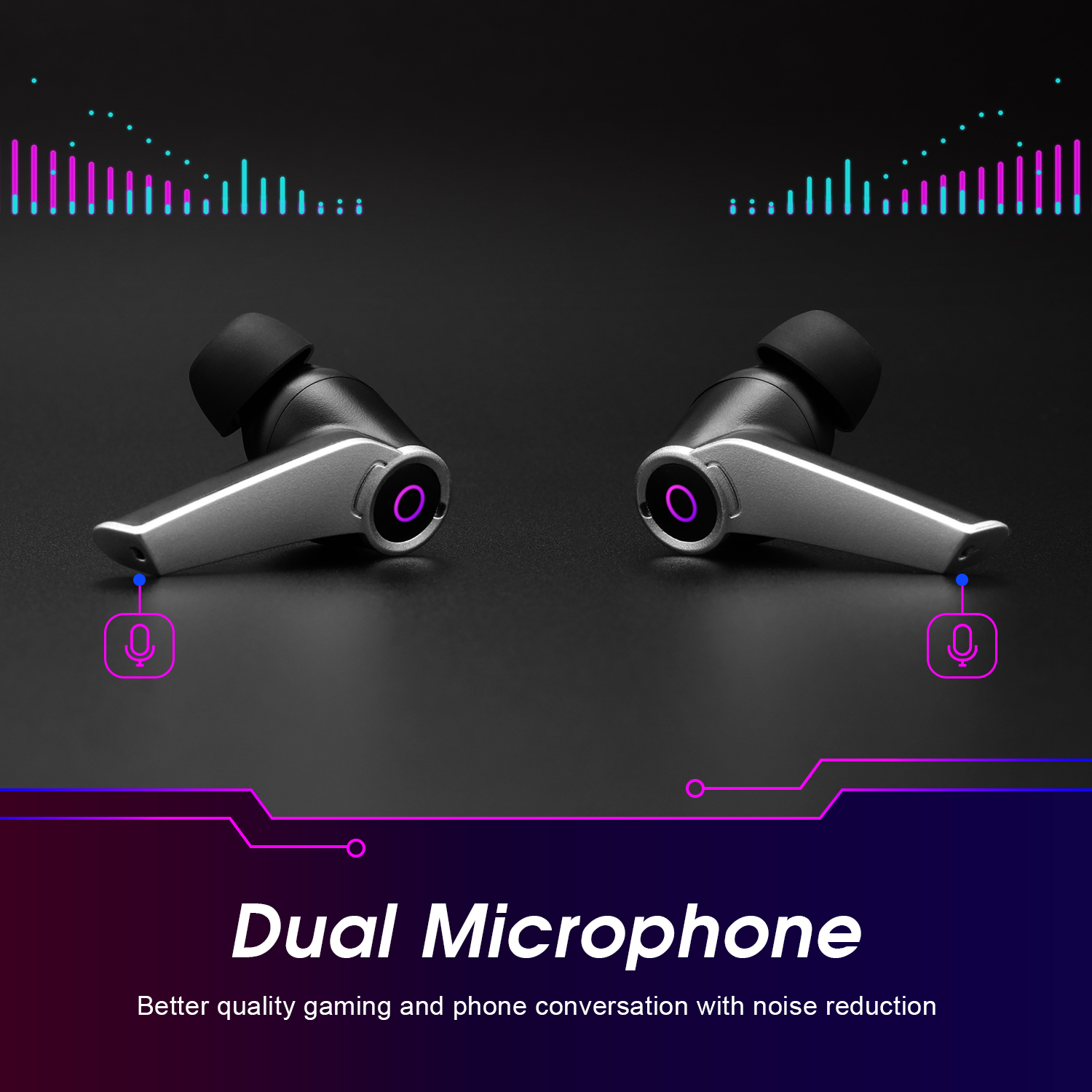 영국 August 게이밍 블루투스이어폰_모델명 EPG500B(블루투스5.0, Dual Mic, Noise Reduction, ENC, Low Latency, Battery수명 대) - 상세 이미지 5