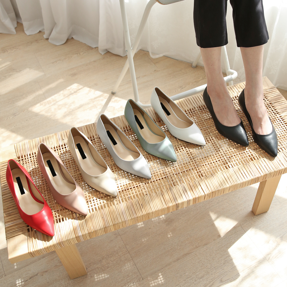 가죽 발편한플랫 수제화 스틸레토 플랫 3cm