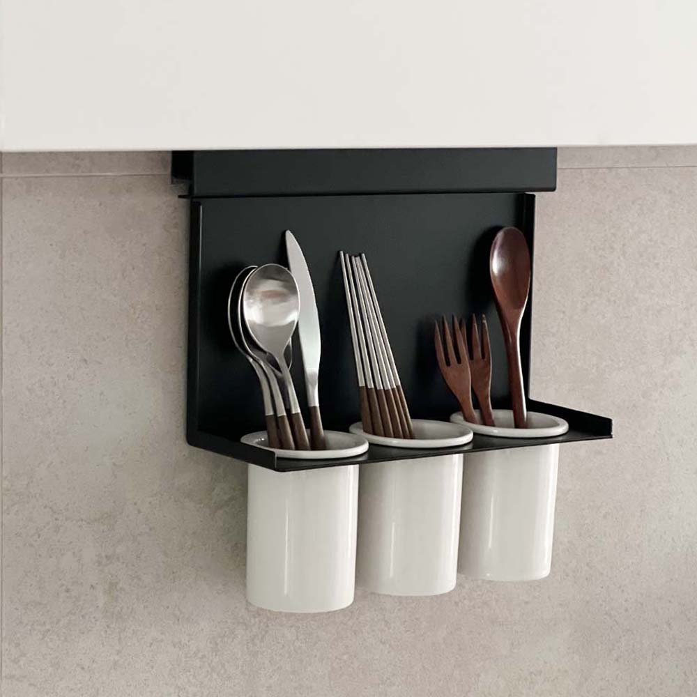 물빠짐 도자기 수저통 수저 꽂이 정리함 싱크대 걸이형