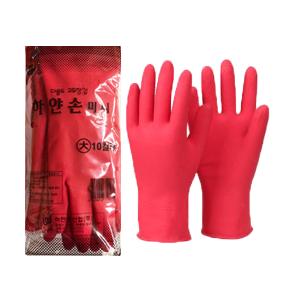 하얀손 미니 고무장갑 대 (L) 10켤레 짧은고무장갑 - 상세 이미지 2