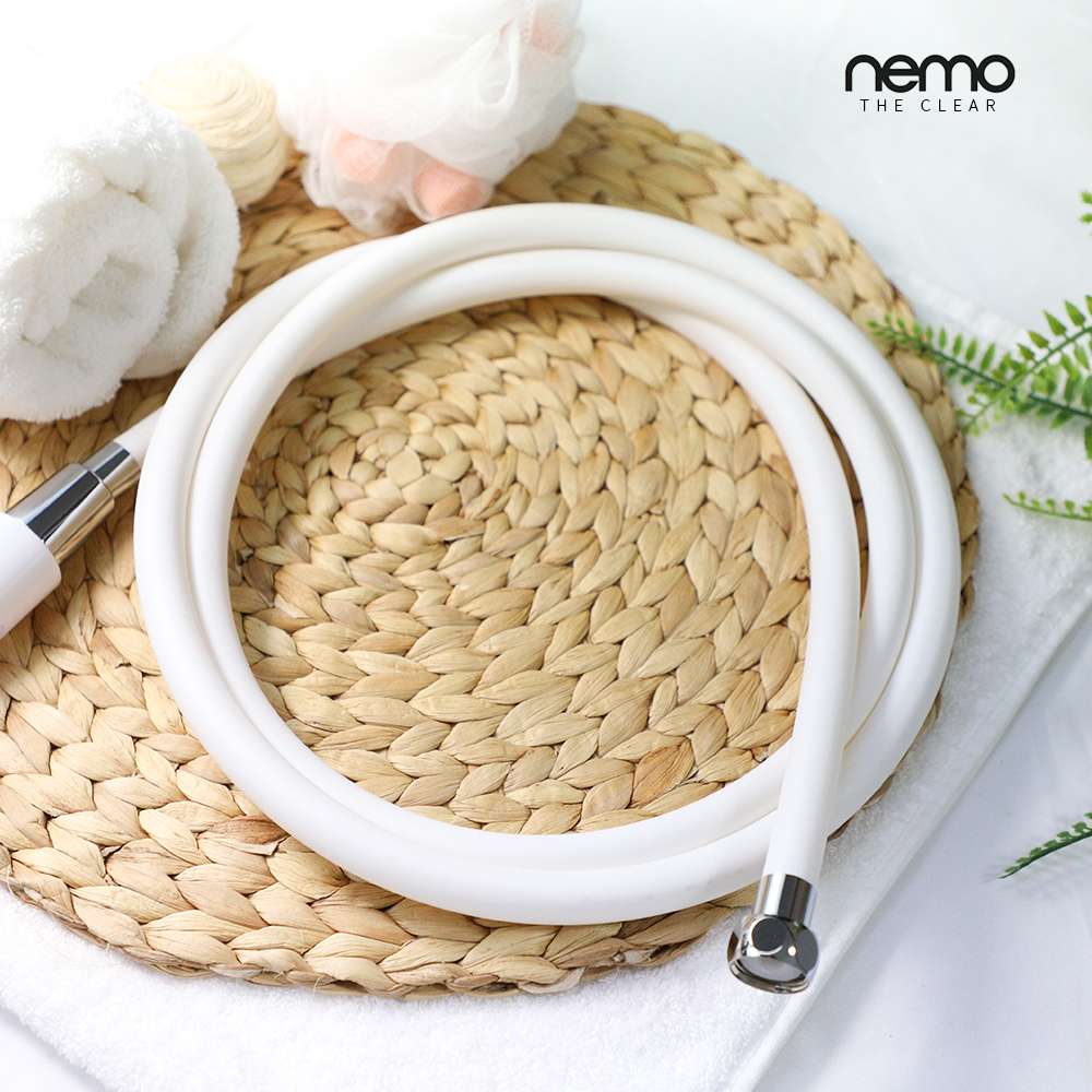 네모워터 국산 항균 샤워 호스 화이트 샤워기줄 샤워기호스 호수 2m