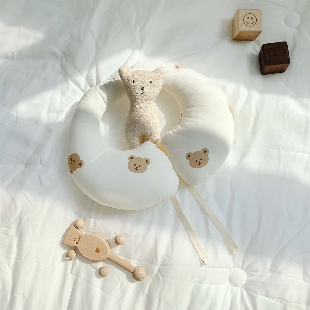 마롤로뜨 사계절 아기 목쿠션 유모차 카시트 차량용 아기목베개 신생아 멜란체크 베이지