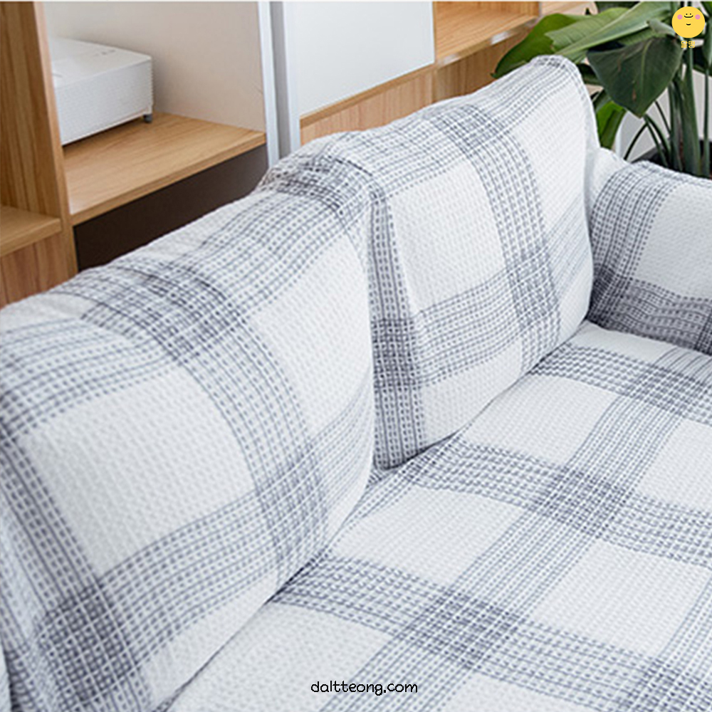 달떵 시어서커 블루 와플 쇼파 커버 덮개 블랭킷 스툴 린넨 천갈이 커버링 200x230