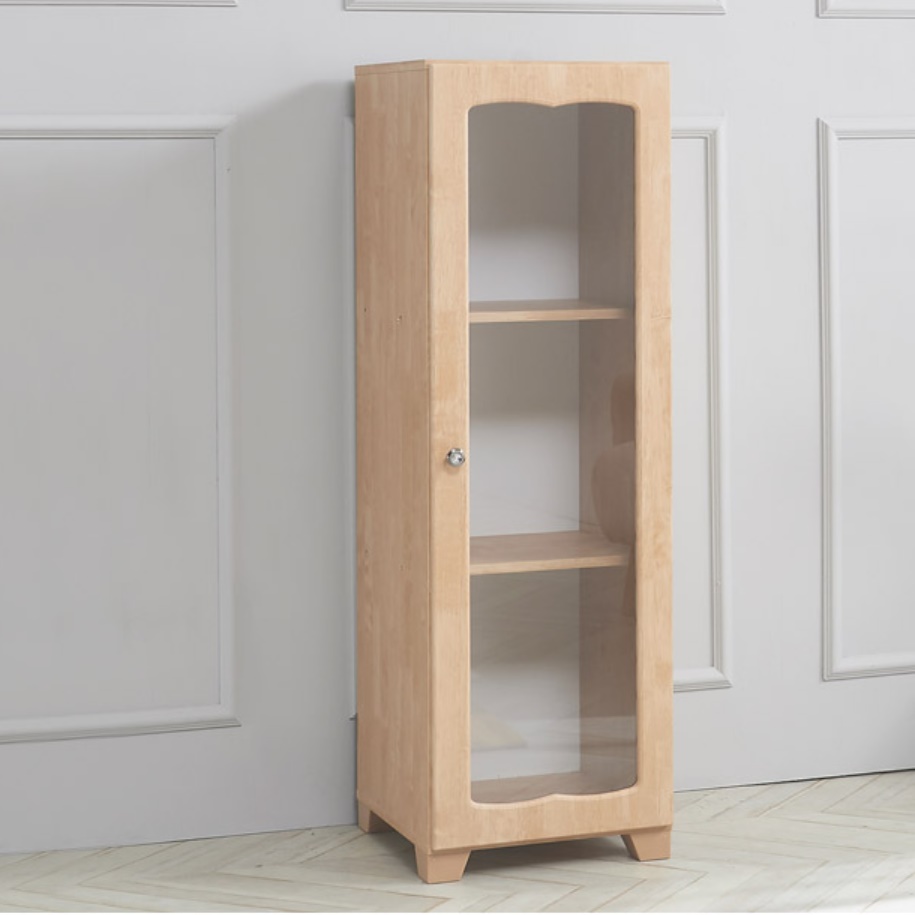 원목 거실 빈티지 찻잔 장식장 나무 우드 유리 도어 수납장