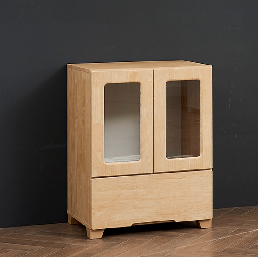낮은 작은 원목 거실 장식장 서랍 장식장 상패 트로피 미니 양주 진열장