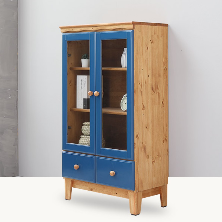 고급 원목 유리 도어 수납장 서랍 장식장 트로피 상패 진열장