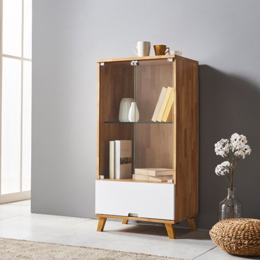 앤틱장식장 낮은 원목거실장식장 술 트로피 상패 진열장