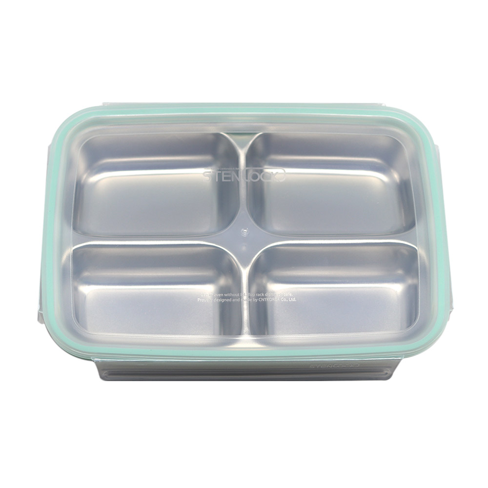 4칸 나눔반찬통 멀티직사각 분리 스텐 반찬통 밀폐용기 - 상세 이미지 3