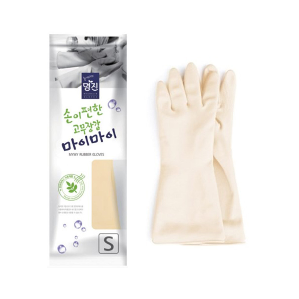 명진 마이마이 고무장갑 소 (S) 아이보리 1켤레 - 상품 이미지