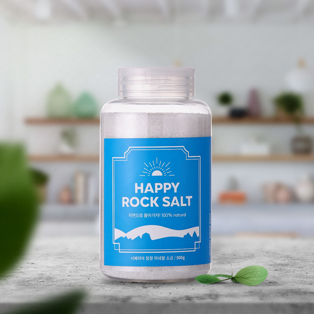해피락솔트 시베리아 청정 돌도금 미네랄소금 500g (천연 암염)