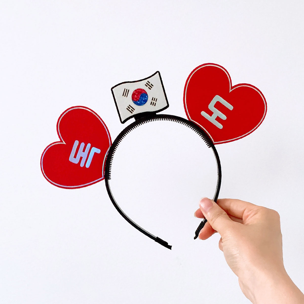 태극기 홀로그램 하트머리띠 518 815 응원머리띠 - 상세 이미지 4