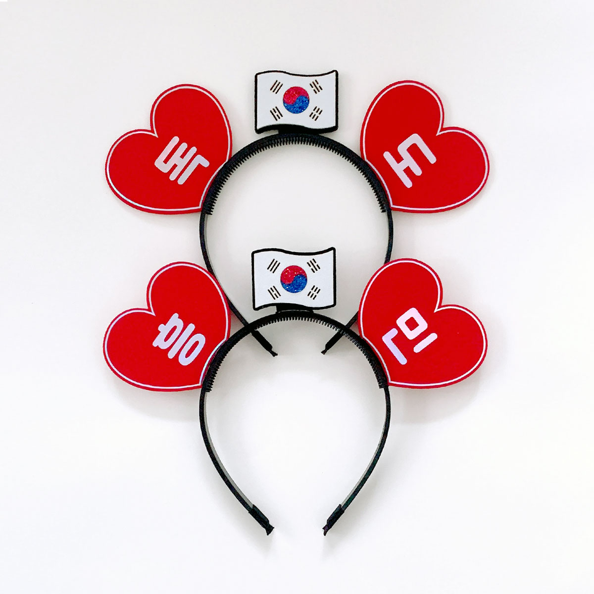 태극기 홀로그램 하트머리띠 518 815 응원머리띠 - 상품 이미지