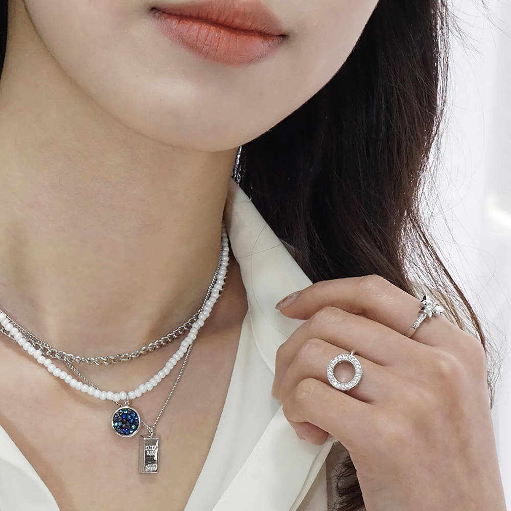 써클 포에버 도넛 큐빅 지르코니아 프리사이즈 반지 상세 이미지 6