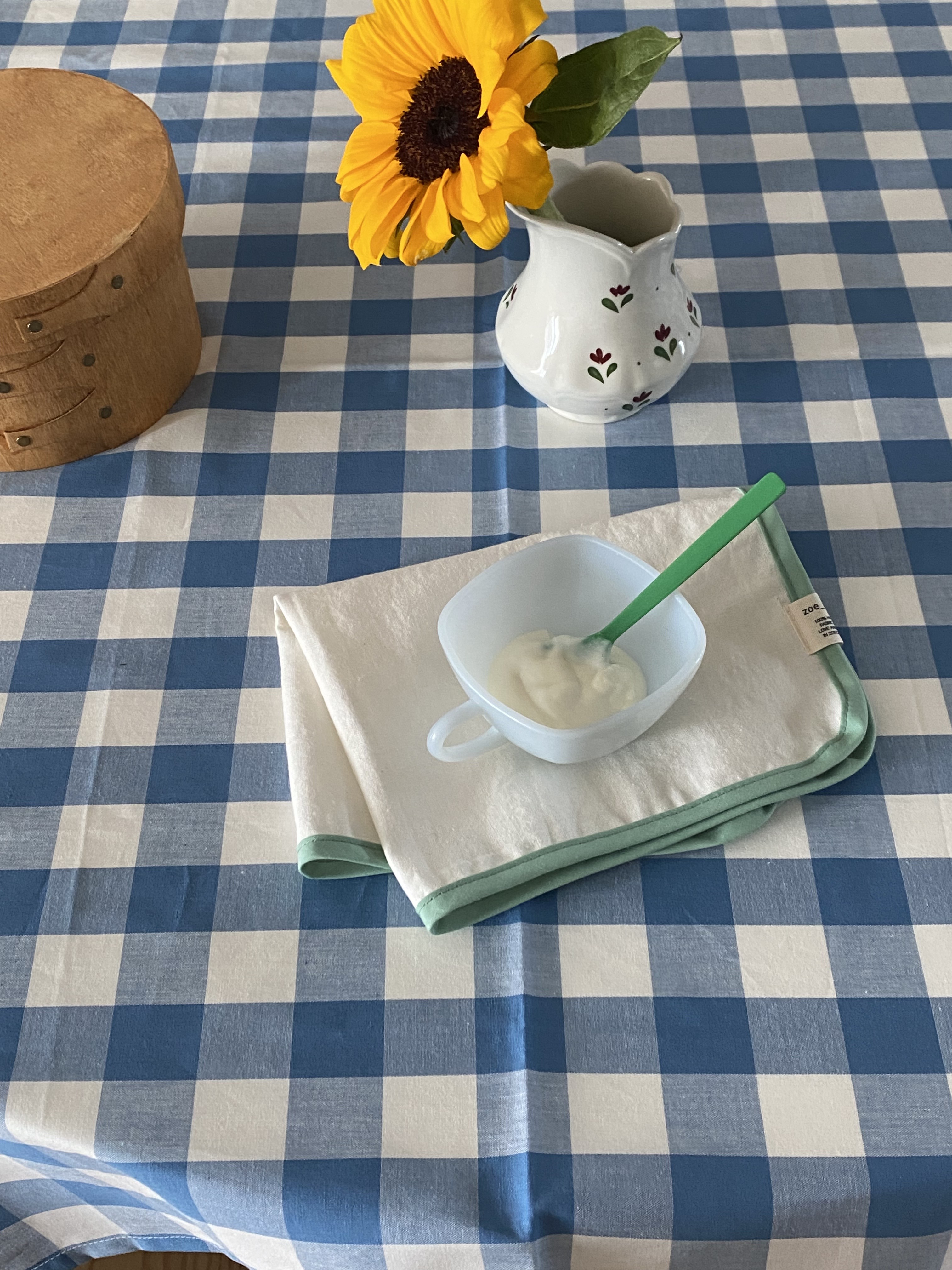 럽체크 테이블보 아일랜드 식탁보 밥솥 덮개 캠핑 테이블보