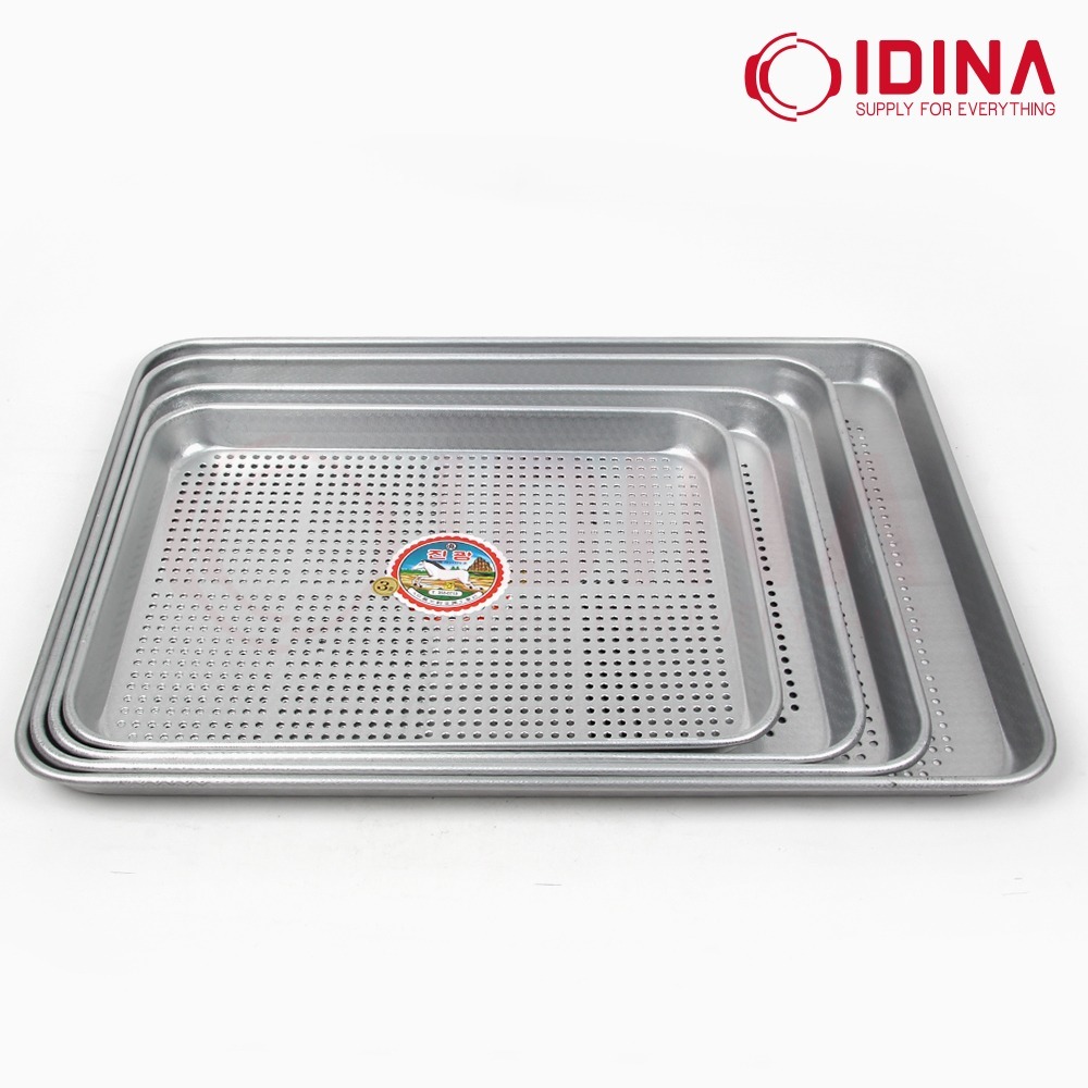 사각 알루미늄 타공 쟁반 업소용 식당 트레이 65cm, 1개 - 메인 이미지