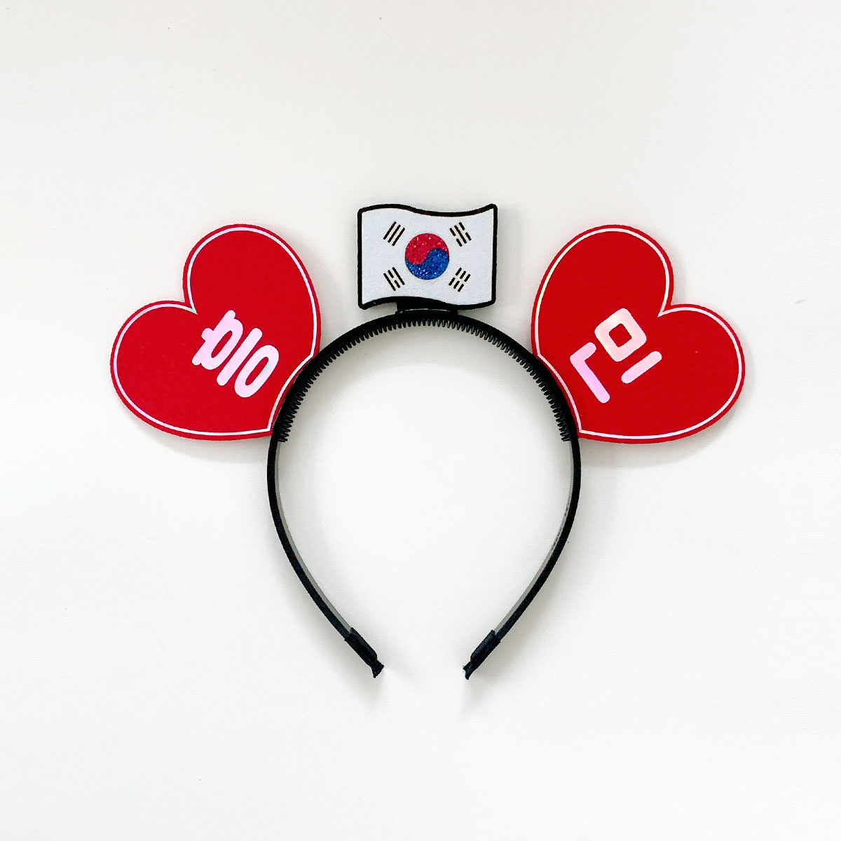 태극기 홀로그램 하트머리띠 518 815 응원머리띠 - 상세 이미지 2