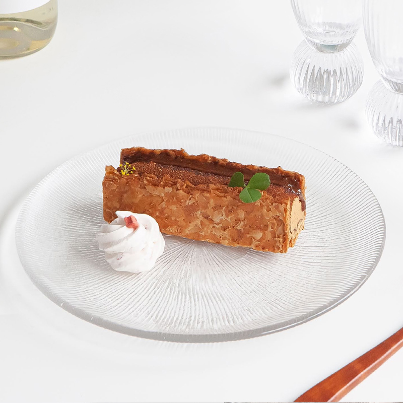 니코트 유리 원형 접시 플레이트 글라스 레트로 과일 21cm