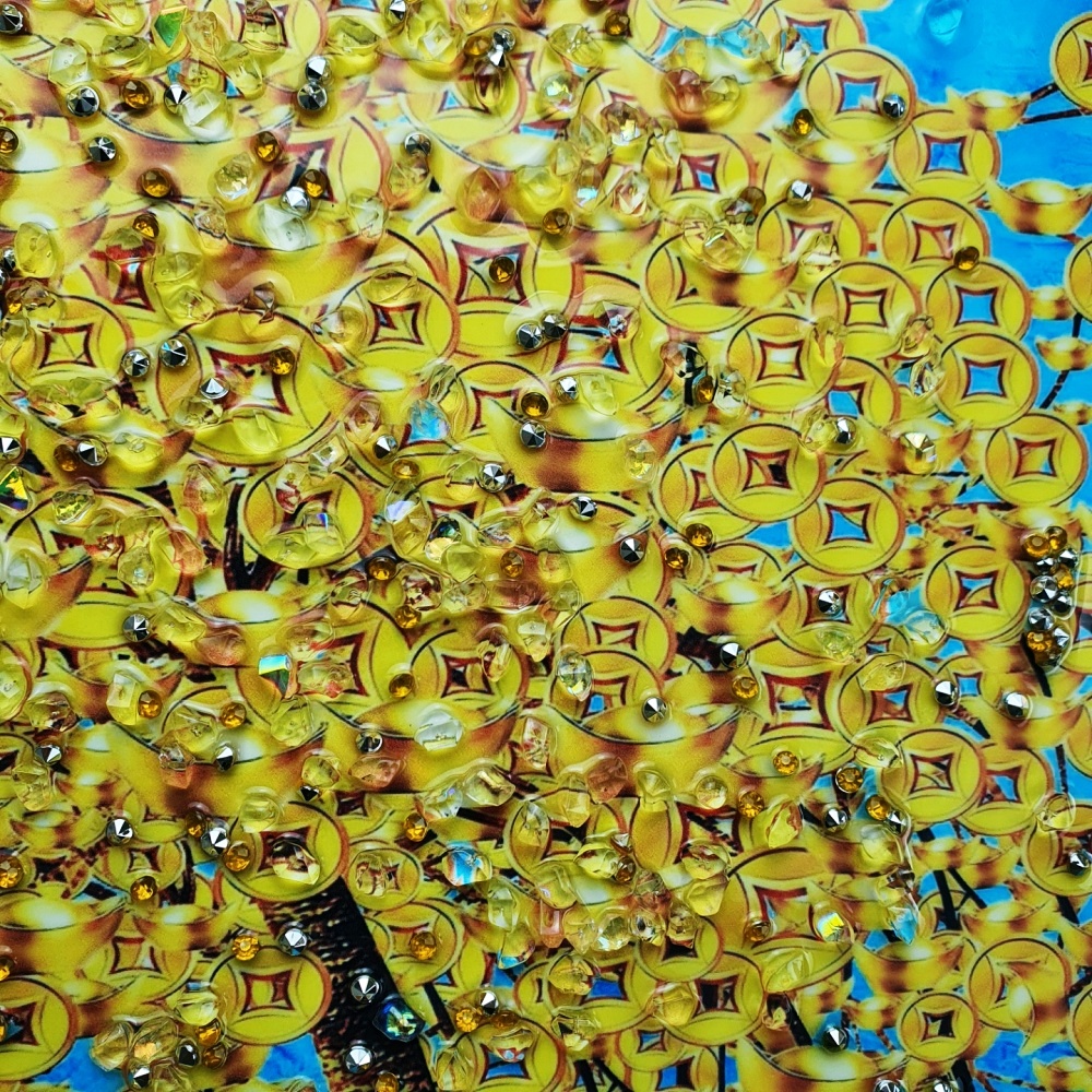 집에 거실 현관문 돈들어오는 황금 엽전 나무 그림 큐빅 액자 골든트리 풍수 - 상세 이미지 5