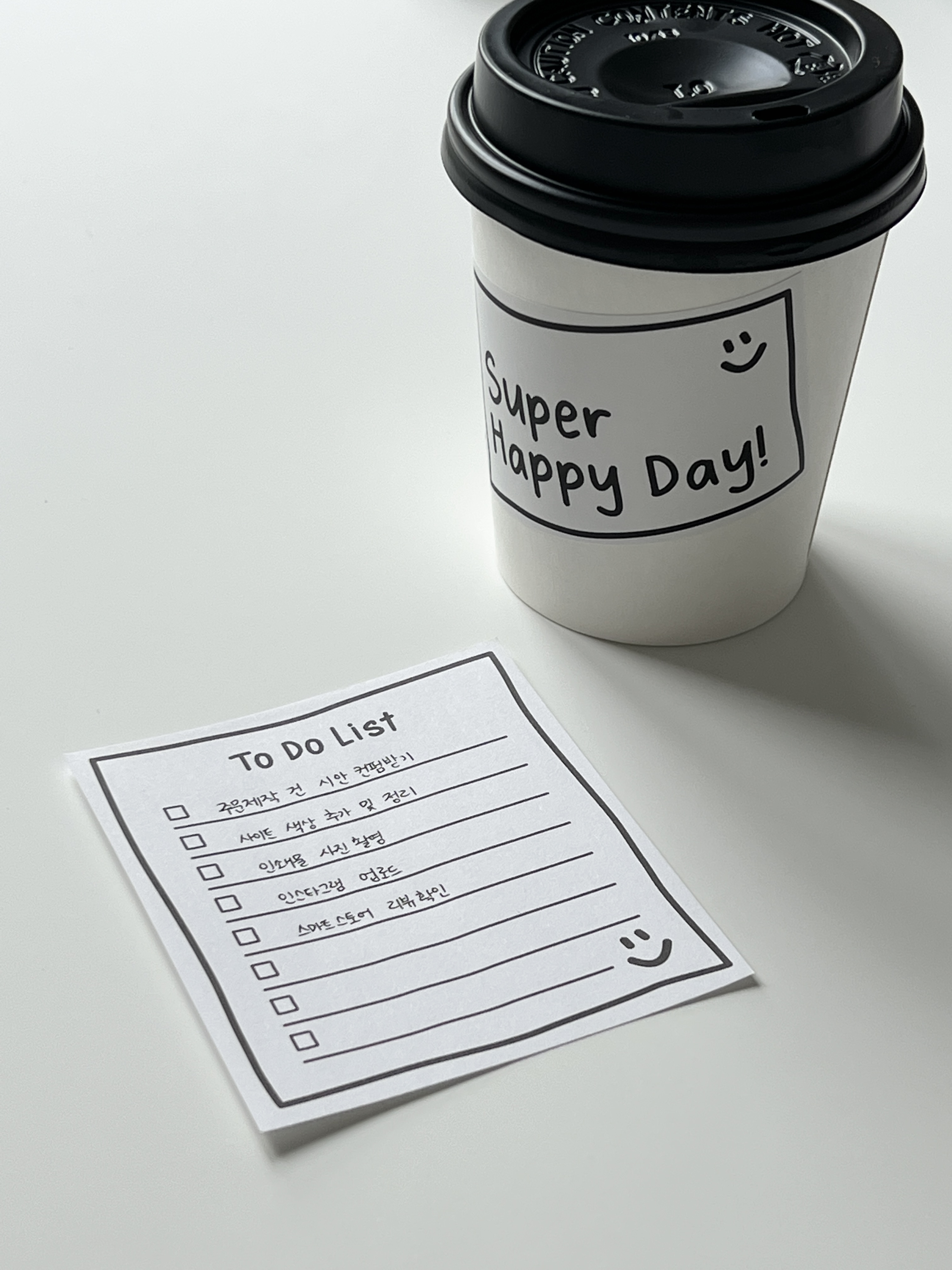 감성 스마일 투두리스트 1권(100매) 화이트 떡메모지 비점착식 이미지 8