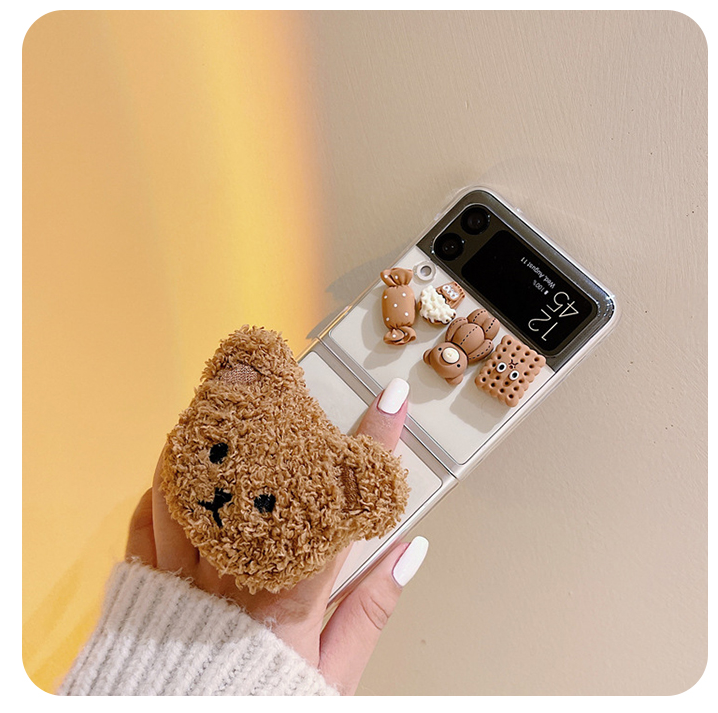 갤럭시 Z플립4 케이스 플립4 곰돌이 캐릭터 스마트 톡 - 상세 이미지 4