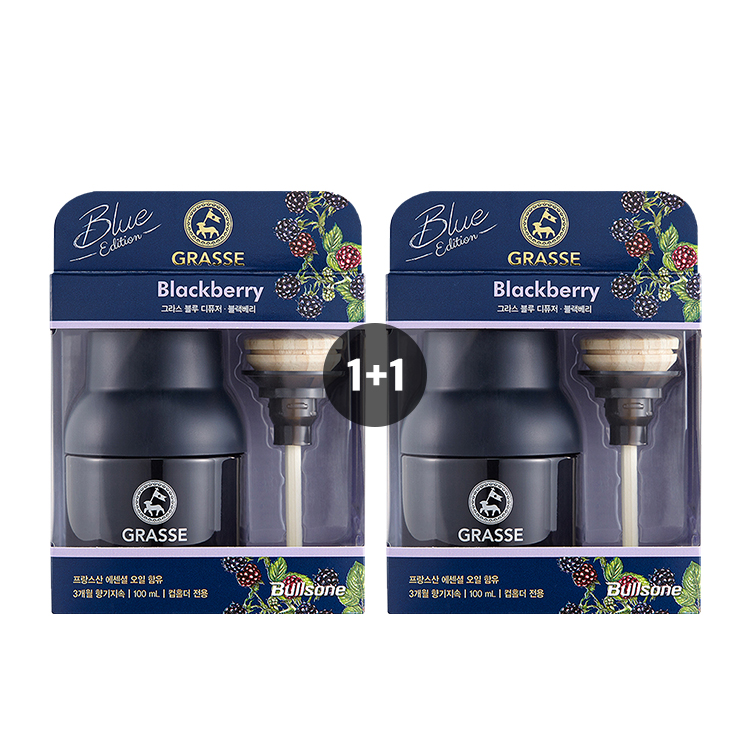 불스원 그라스 디퓨저 블루, 블랙베리 향, 차량용 방향제 추천, 1+1 이벤트, 은은한 향기, 지속력 좋은 방향제