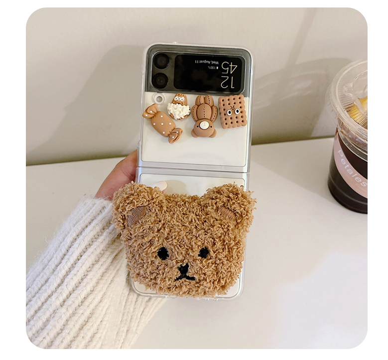 갤럭시 Z플립4 케이스 플립4 곰돌이 캐릭터 스마트 톡 - 상세 이미지 2