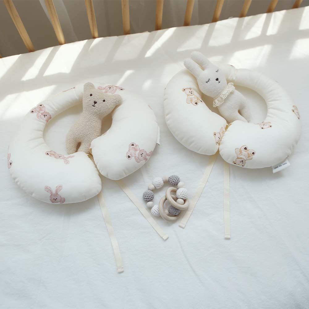 마롤로뜨 사계절 아기 목쿠션 유모차 카시트 차량용 아기목베개 신생아 멜란체크 베이지