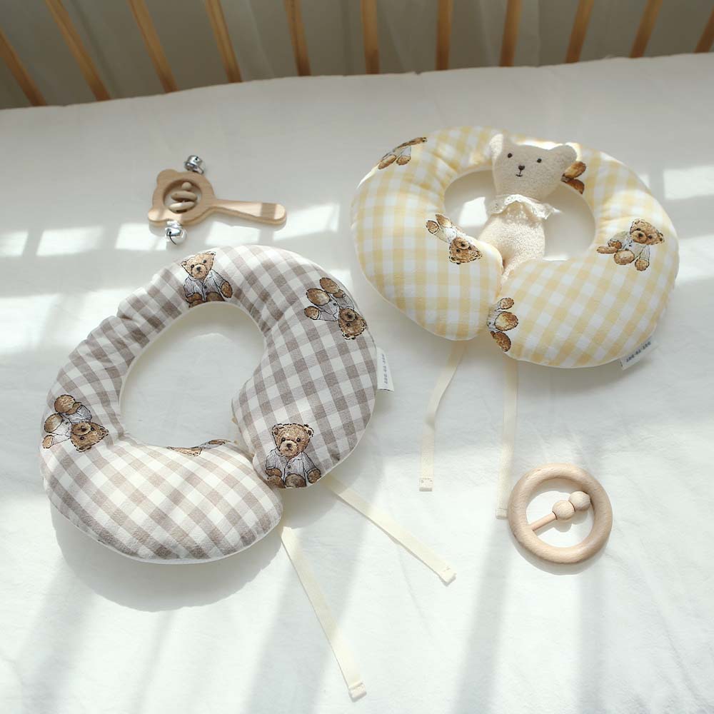 마롤로뜨 사계절 아기 목쿠션 유모차 카시트 차량용 아기목베개 신생아 멜란체크 베이지