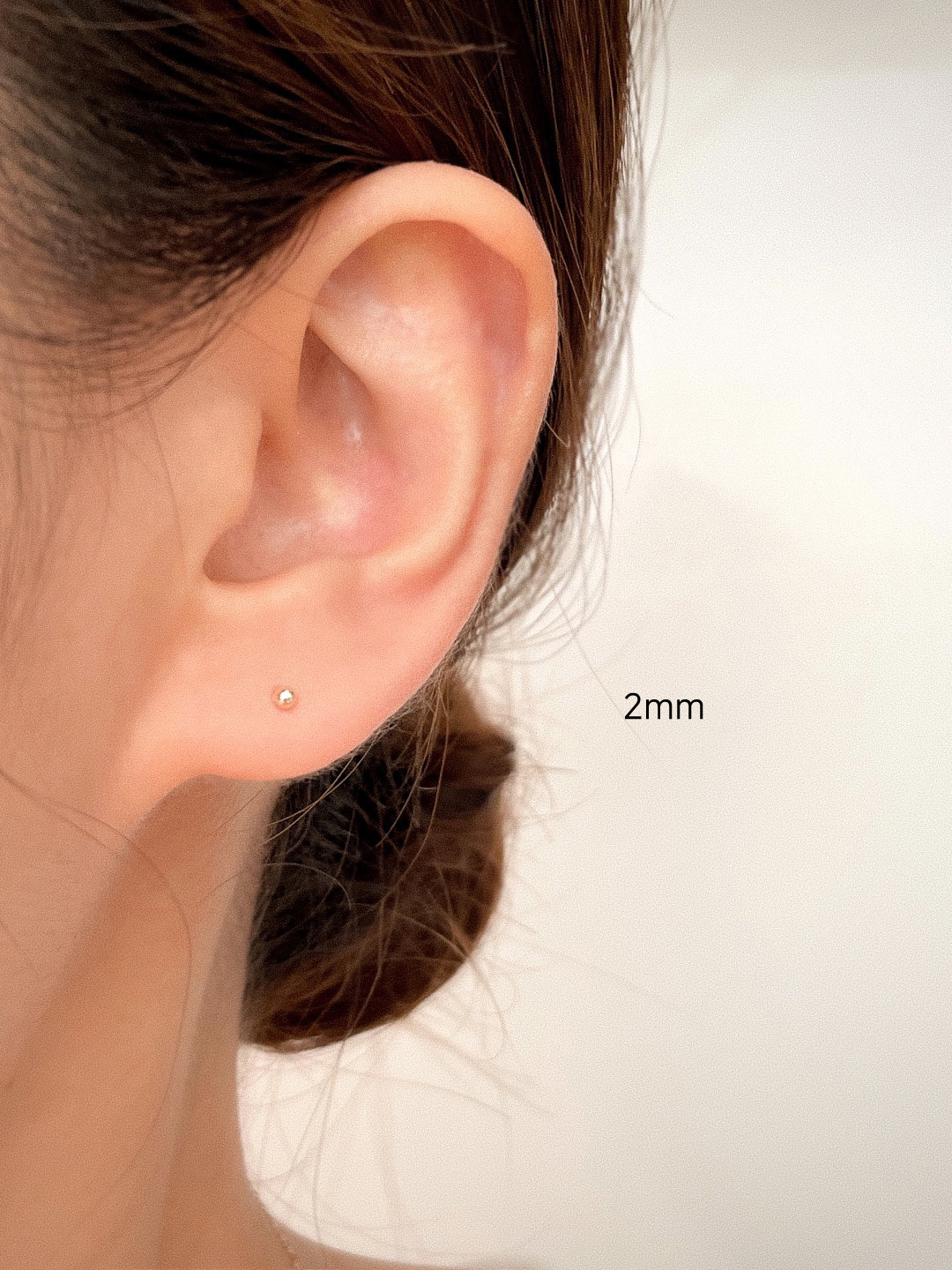 14k 베이직 골드 볼 귀걸이 2mm 3mm 4mm 5mm 심플 데일리 침 - 상세 이미지 3