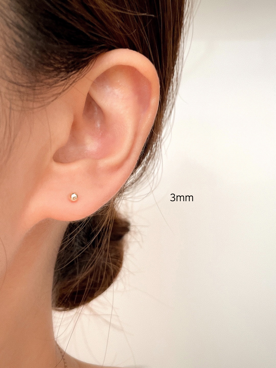 14k 베이직 골드 볼 귀걸이 2mm 3mm 4mm 5mm 심플 데일리 침 - 상세 이미지 4