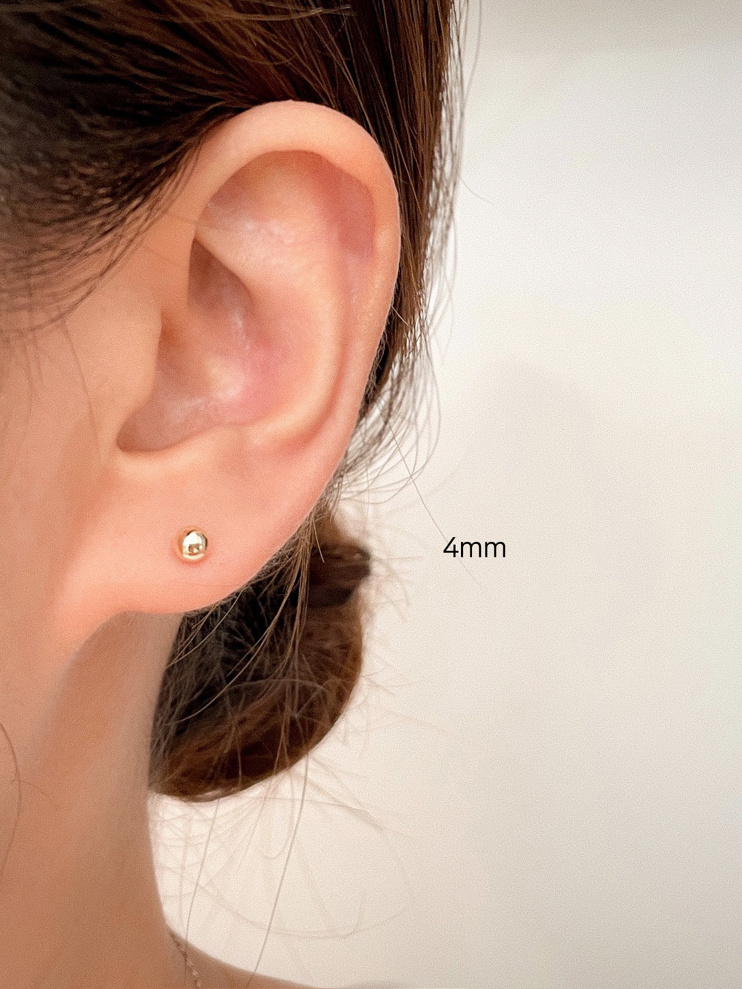 14k 베이직 골드 볼 귀걸이 2mm 3mm 4mm 5mm 심플 데일리 침 - 상세 이미지 5