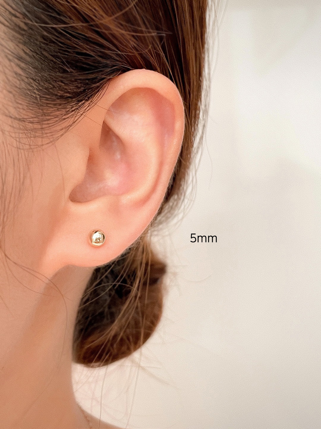 14k 베이직 골드 볼 귀걸이 2mm 3mm 4mm 5mm 심플 데일리 침 이미지 6