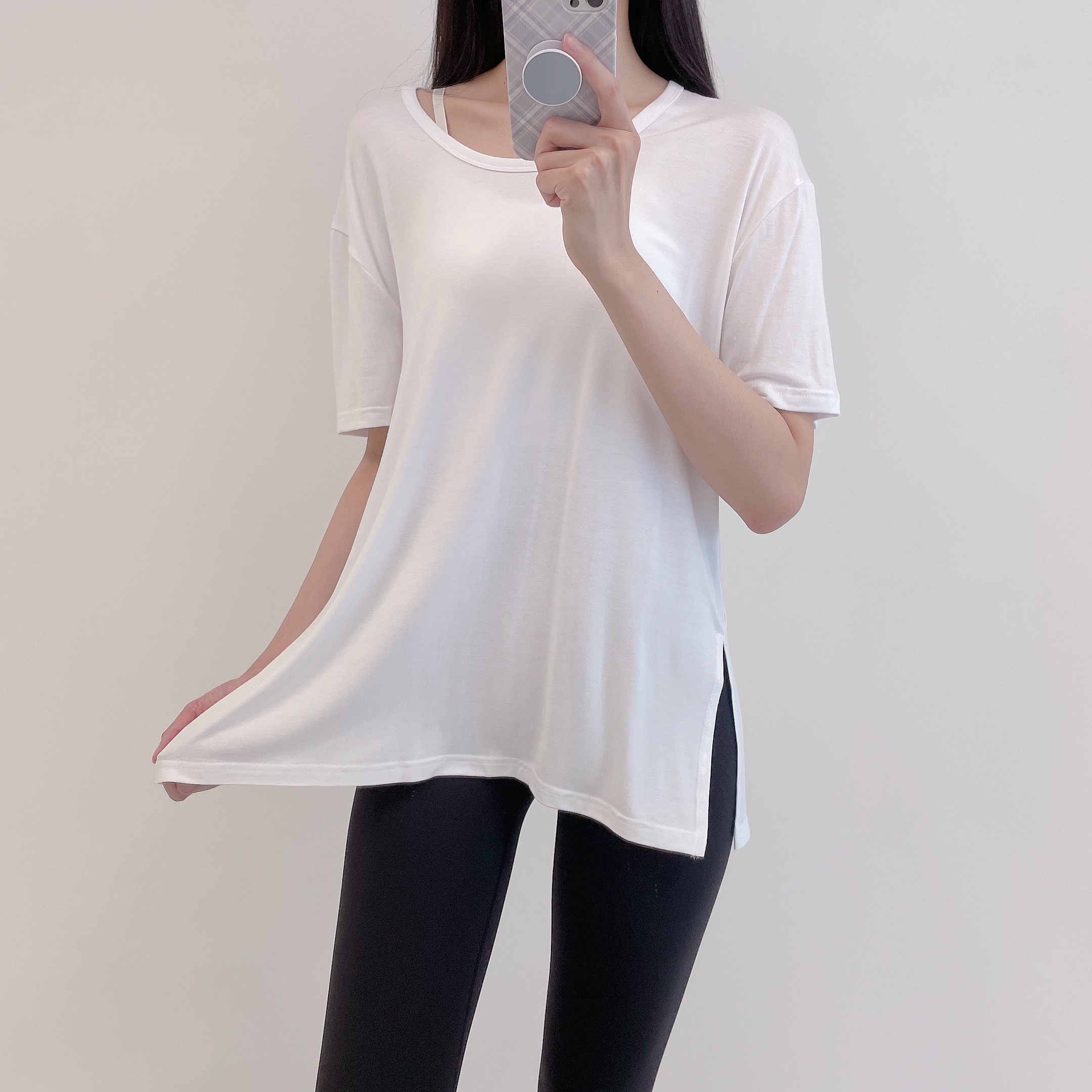 로라벨 마일 필라테스복 요가복 필라테스 상의 옷 커버업 운동복 탑 빅사이즈 요가 반팔 - 상세 이미지 4
