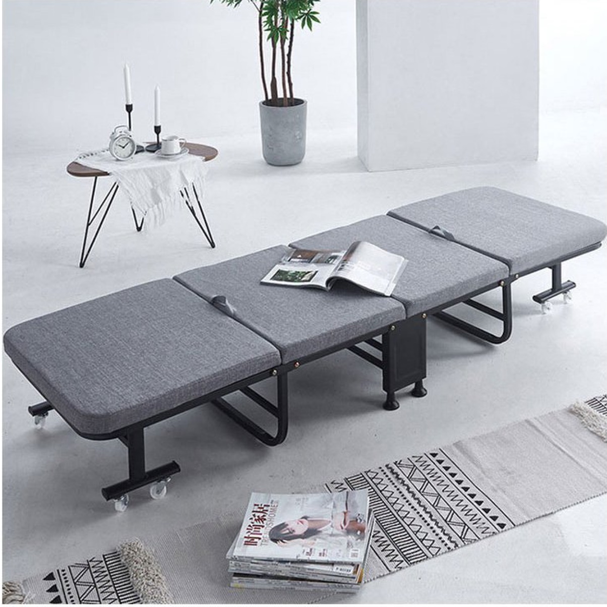 공간 활용 침대 접는 접히는 이동형 이동 침대 이동식 매트리스