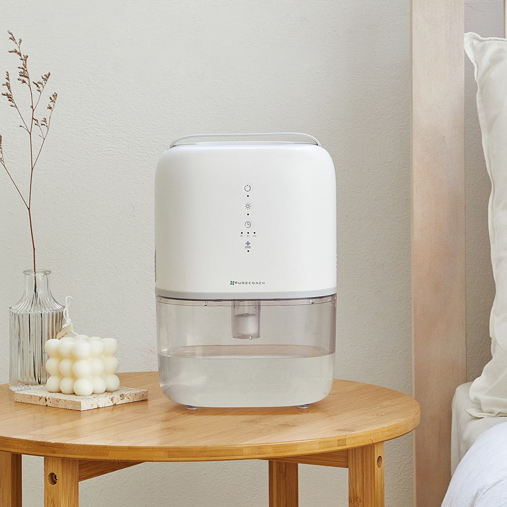 퓨어코치 DH870 LED 무드등 미니 제습기 옷장습기제거 자동운전모드
