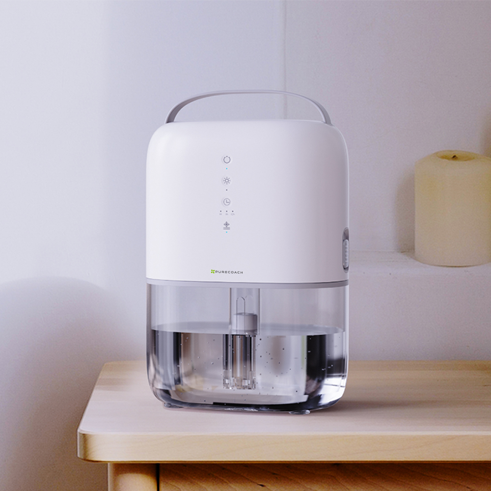 퓨어코치 DH870 LED 무드등 미니 제습기 옷장습기제거 자동운전모드