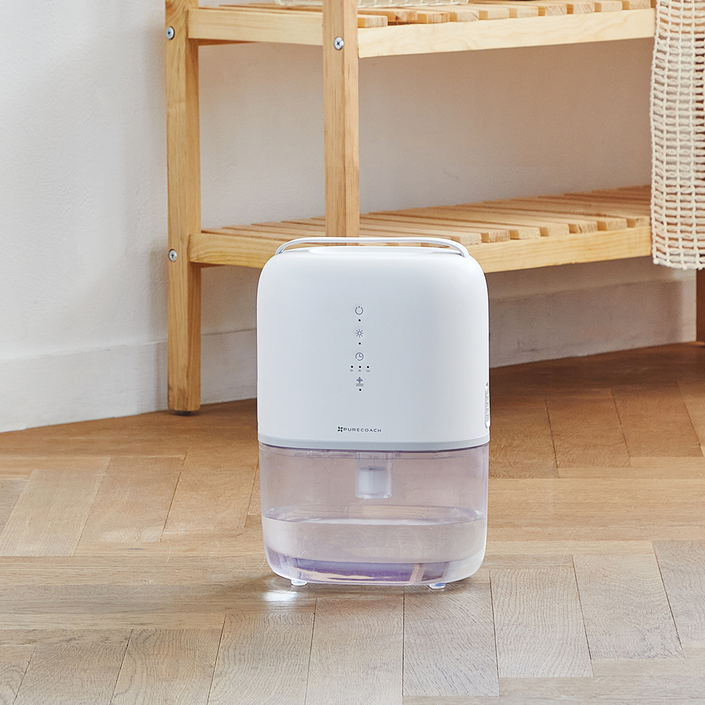 퓨어코치 DH870 LED 무드등 미니 제습기 옷장습기제거 자동운전모드