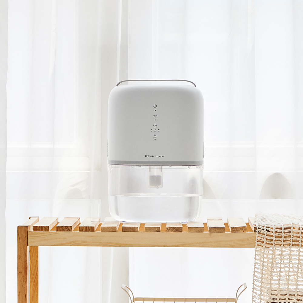 퓨어코치 DH870 LED 무드등 미니 제습기 옷장습기제거 자동운전모드
