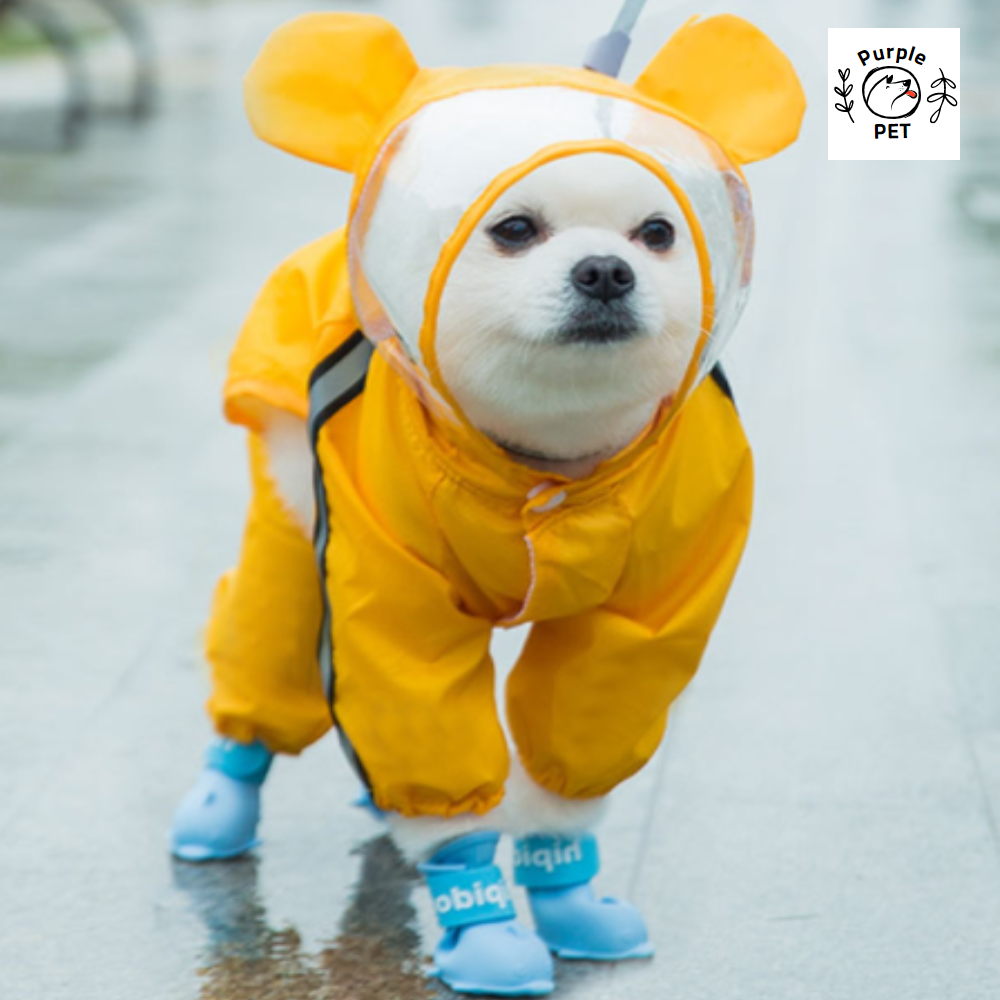 퍼플펫 강아지우비 올인원 레인코트 애견 소형견 중형견 대형견 공룡 스타일 - 상세 이미지 4