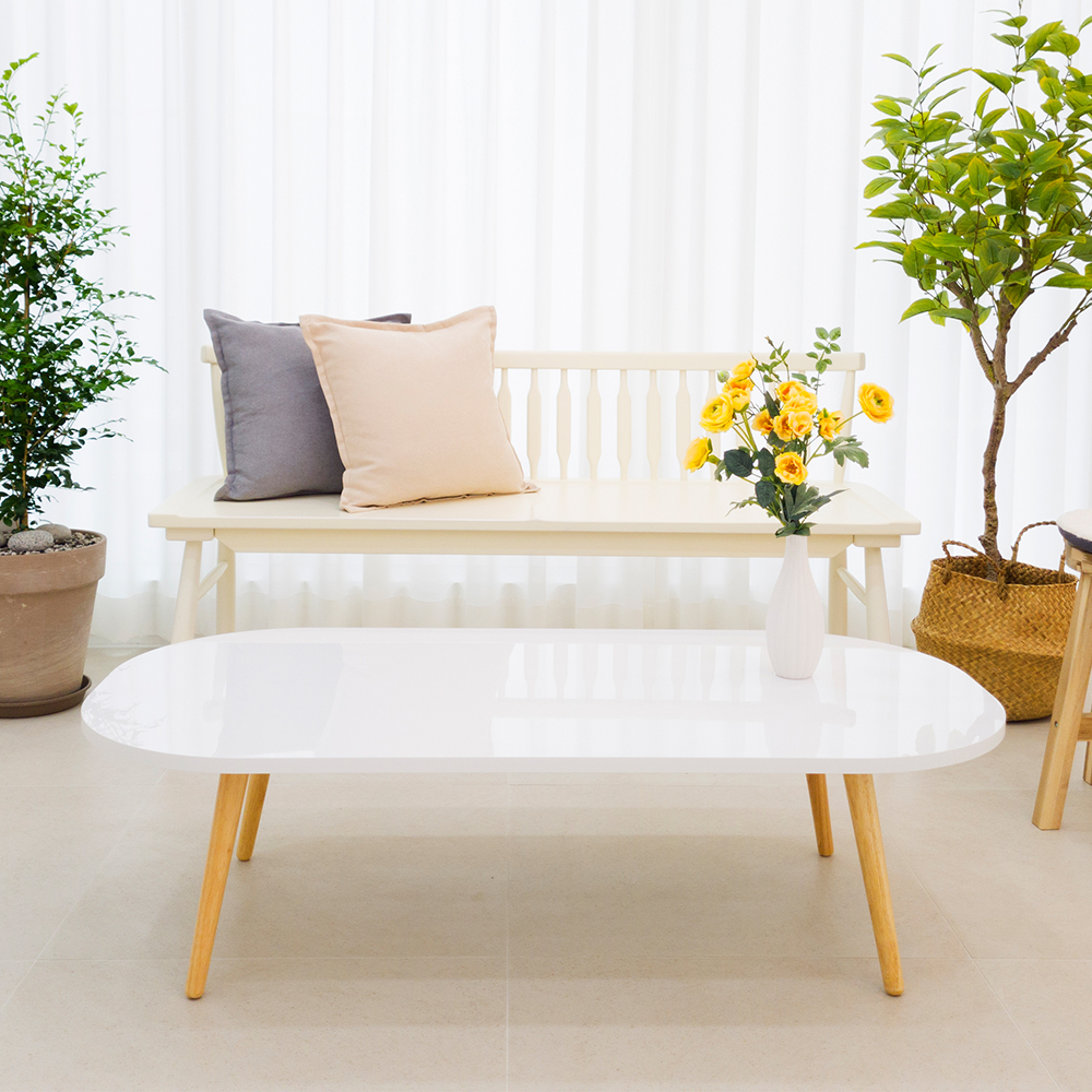 메리골드리빙 국산 거실 테이블 좌식 쇼파 타원형 티테이블 고정식 다리 1골드 대리석